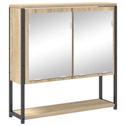 Комплект мебели за баня с рафт 3 pcs Сонома дъб Инженерно дърво