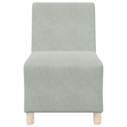 Модулен диван без ръкави 3 pcs Светлосиво 55 x 74 x 82 см