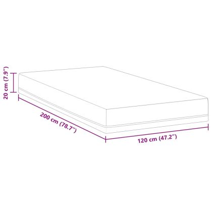 Матрак Средно твърдо 120 x 200 cm Бял и син
