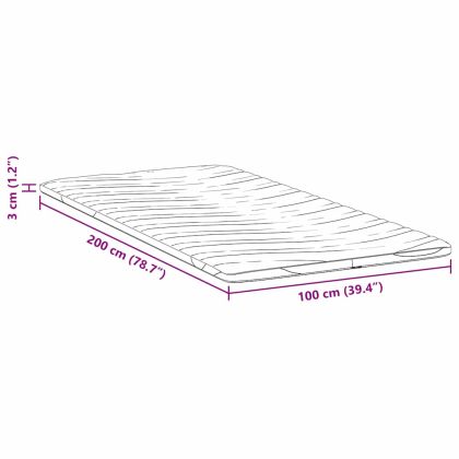 Топер за матрак 100 x 200 cm дебелина Трико тъкан Бяло