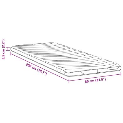 Топер за матрак Бяло 80 x 200 cm Трико тъкан