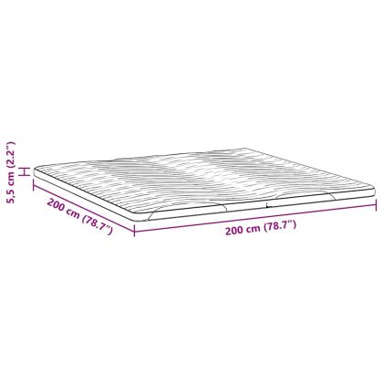 Топер за матрак Бяло 200 x 200 cm Трико тъкан