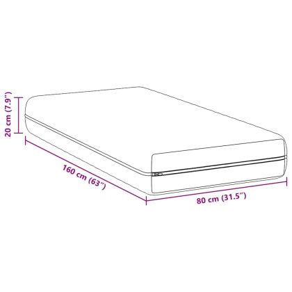 Матрак Бяло 80 x 160 cm Калъфче