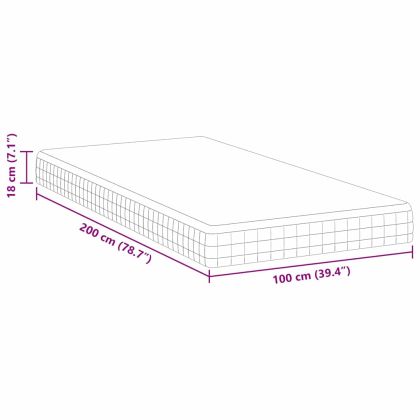 Матрак Бяло и сиво 100 x 200 cm Бонел пружина