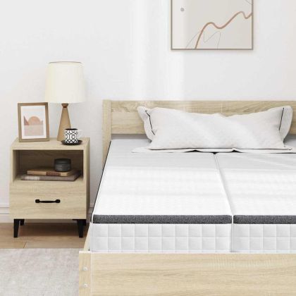 Матрак 2 pcs Бяло и сиво 60 x 200 cm Бонел пружина