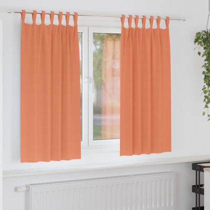Завеси за затъмняване с пръстени 2 бр. Теракота 175 x 140 см