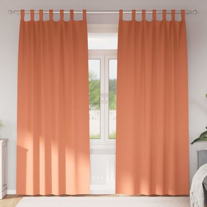 Завеси за затъмняване с пръстени 2 бр. Теракота 245 x 140 см