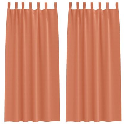 Завеси за затъмняване с пръстени 2 бр. Теракота 245 x 140 см