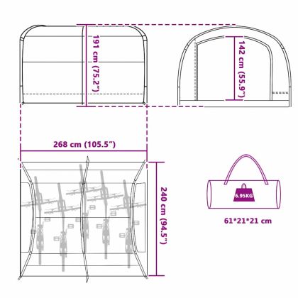 Наметало с покрив със съхранение сиво и оранжево Полиестер