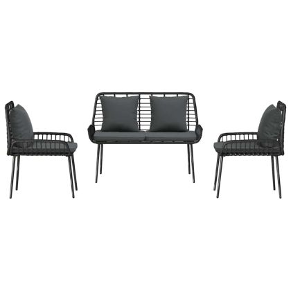 Комплект за хранене в градината 3 pcs Черно и антрацит