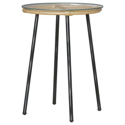 Комплект за хранене в градината 3 pcs Кафяв и Кремав полиратан