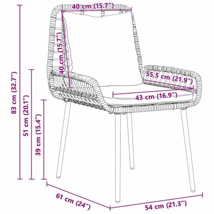Комплект за хранене в градината 3 pcs Кафяв и Кремав полиратан