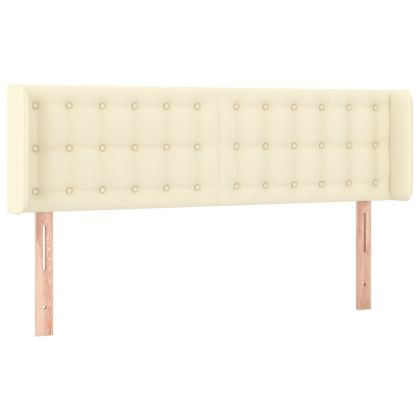 Горна табла за легло, кремава, 147x16x78/88 см, изкуствена кожа