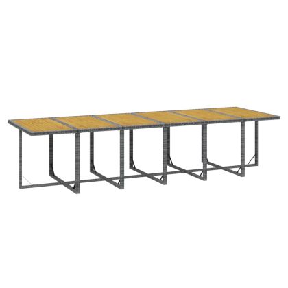 Градински комплект с възглавници 17 части полиратан сив