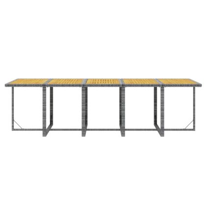 Градински комплект с възглавници 15 части полиратан сив