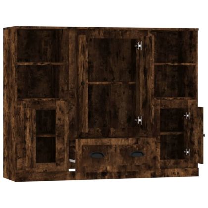 Високи шкафове, 3 бр, опушен дъб, инженерно дърво