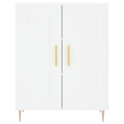 Висок шкаф, бял, 69,5x34x180 см, инженерно дърво