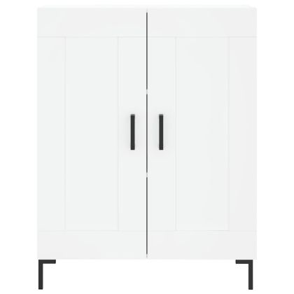 Висок шкаф, бял, 69,5x34x180 см, инженерно дърво