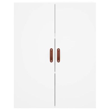 Висок шкаф, бял, 69,5x34x180 см, инженерно дърво