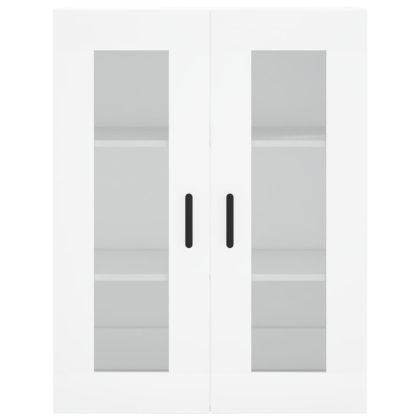 Висок шкаф, бял, 69,5x34x180 см, инженерно дърво