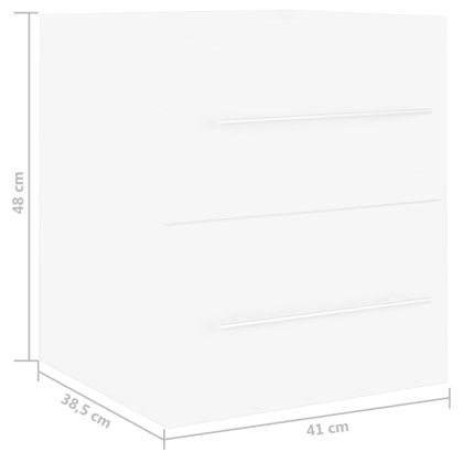 Долен шкаф за мивка, бял, 41x38,5x48 см, инженерно дърво