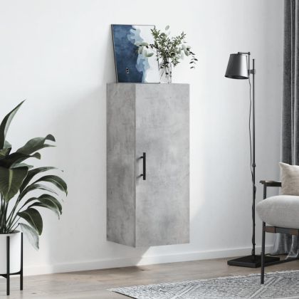 Стенен шкаф бетонно сив 34,5x34x90 см
