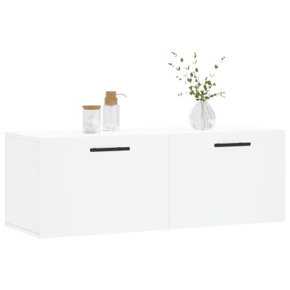 Стенен шкаф, бял, 100x36,5x35 см, инженерно дърво