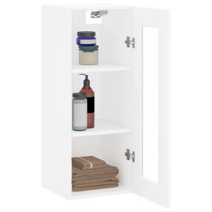 Стенен шкаф бял 34,5x34x90 см