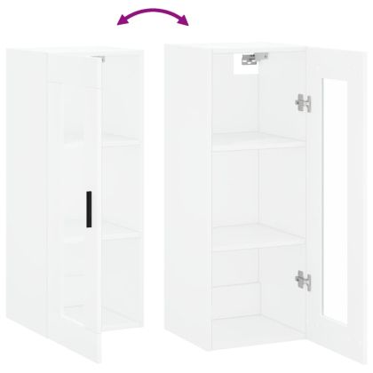 Стенен шкаф бял 34,5x34x90 см