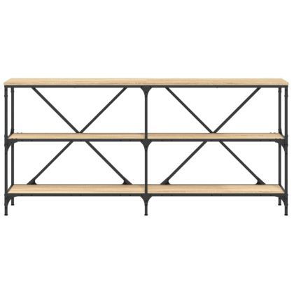 Конзолна маса дъб сонома 160x30x75 см инженерно дърво и желязо