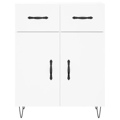 Висок шкаф, бял, 69,5x34x180 см, инженерно дърво