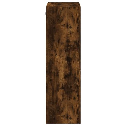 ТB стенен шкаф, опушен дъб, 40,5x30x102 см, инженерно дърво