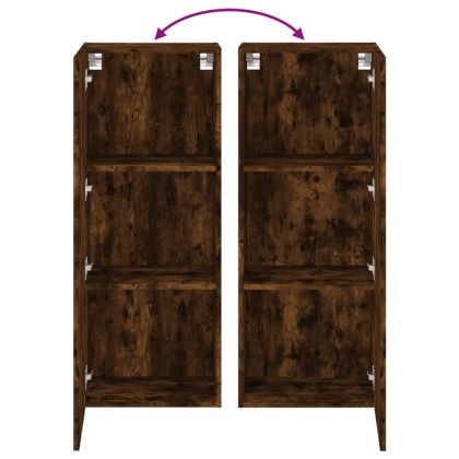 ТB стенен шкаф, опушен дъб, 40,5x30x102 см, инженерно дърво