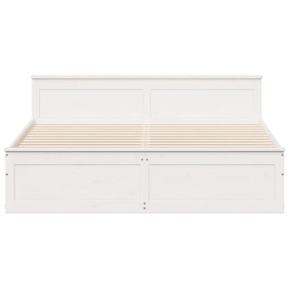 Рамка за легло без матрак с табла 200x200 см борово дърво масив