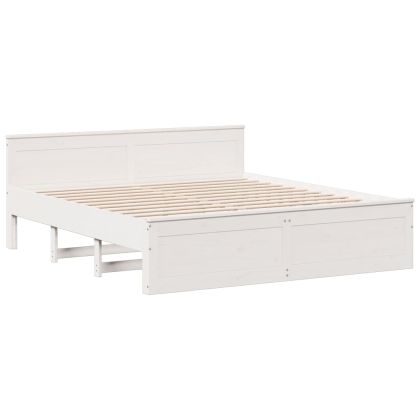 Рамка за легло без матрак с табла 200x200 см борово дърво масив