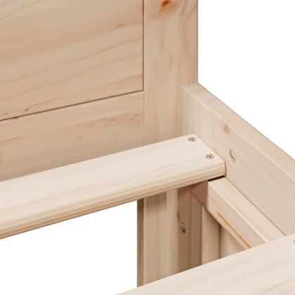 Рамка за легло без матрак с табла 135x190 см борово дърво масив