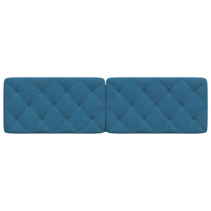 Мека табла за легло, синя, 180 см, кадифе