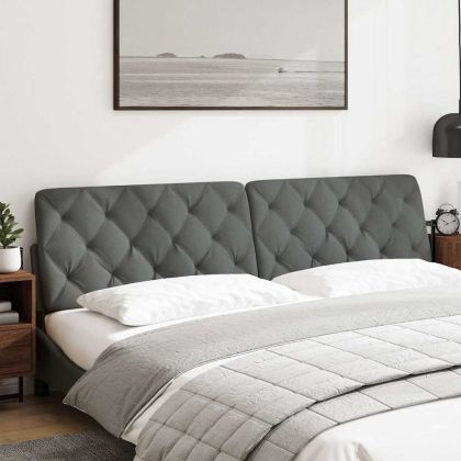 Мека табла за легло, тъмносива, 200 см, плат