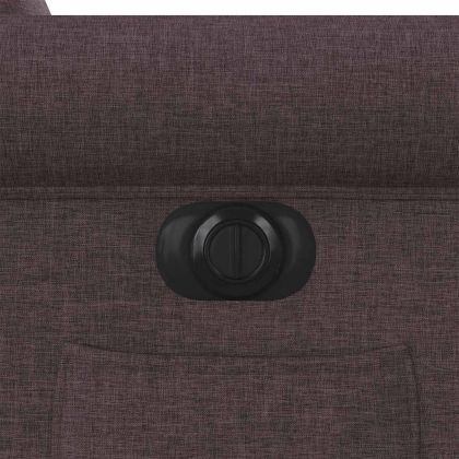 Електрически реклайнер стол, тъмнокафяв, текстил