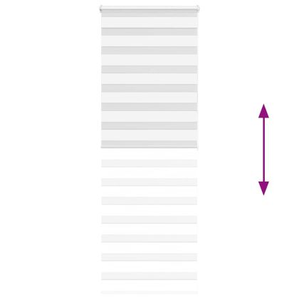 Зеброва щора бял 80x200 см ширина на плата 75,9 cm полиестер