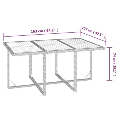 Градински трапезен комплект 7 части с възглавници полиратан сив