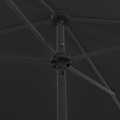 Плажен чадър, черен, 200x125 см