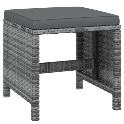 Градински комплект с възглавници 21 части сив полиратан