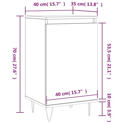 Бюфет бял 40x35x70 см инженерно дърво