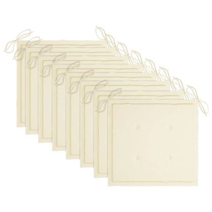 Сгъваеми градински столове с възглавници, 8 бр, тик масив