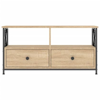 ТB шкаф, сонома дъб, 90x33x45 см, инженерно дърво и желязо