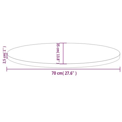 Плот за маса 70x35x2,5 см, масивна дървесина, бор, овален