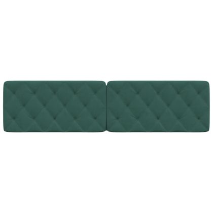 Мека табла за легло, тъмнозелена, 200 см, кадифе