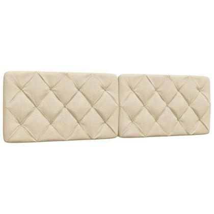 Мека табла за легло, кремава, 180 см, плат