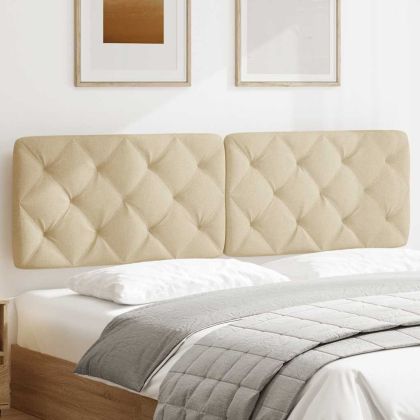 Мека табла за легло, кремава, 180 см, плат